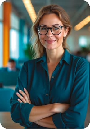 Profissional da area da saude sorrindo